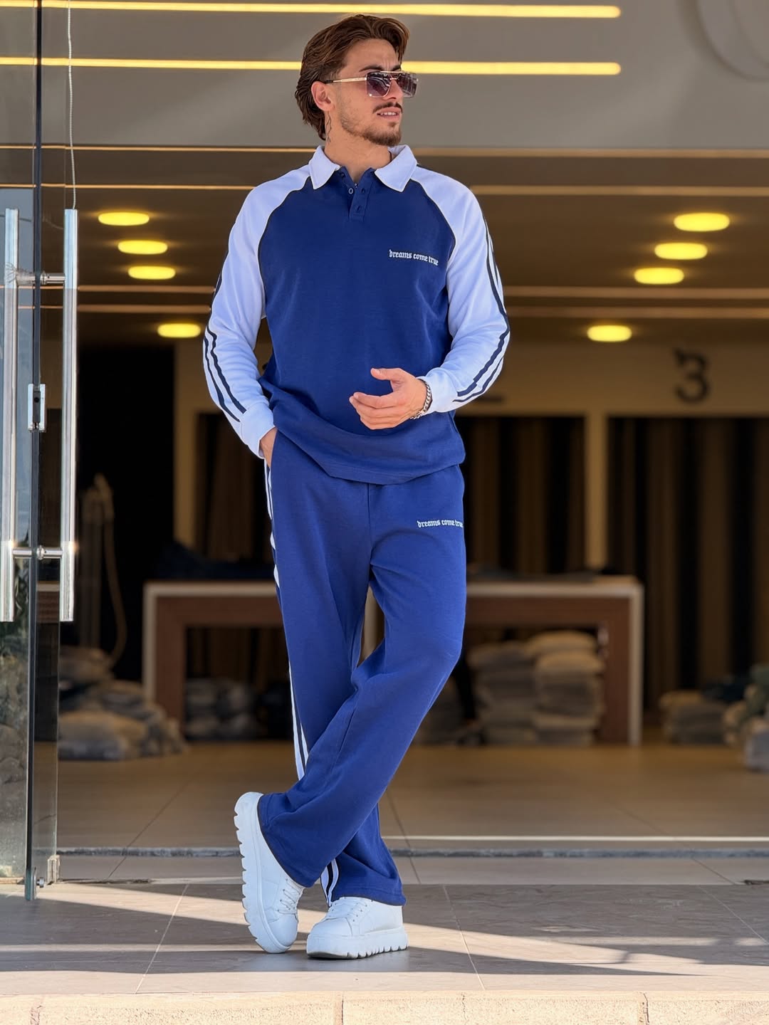 Men's Premium Winter Fleece Tracksuit Royal Blue