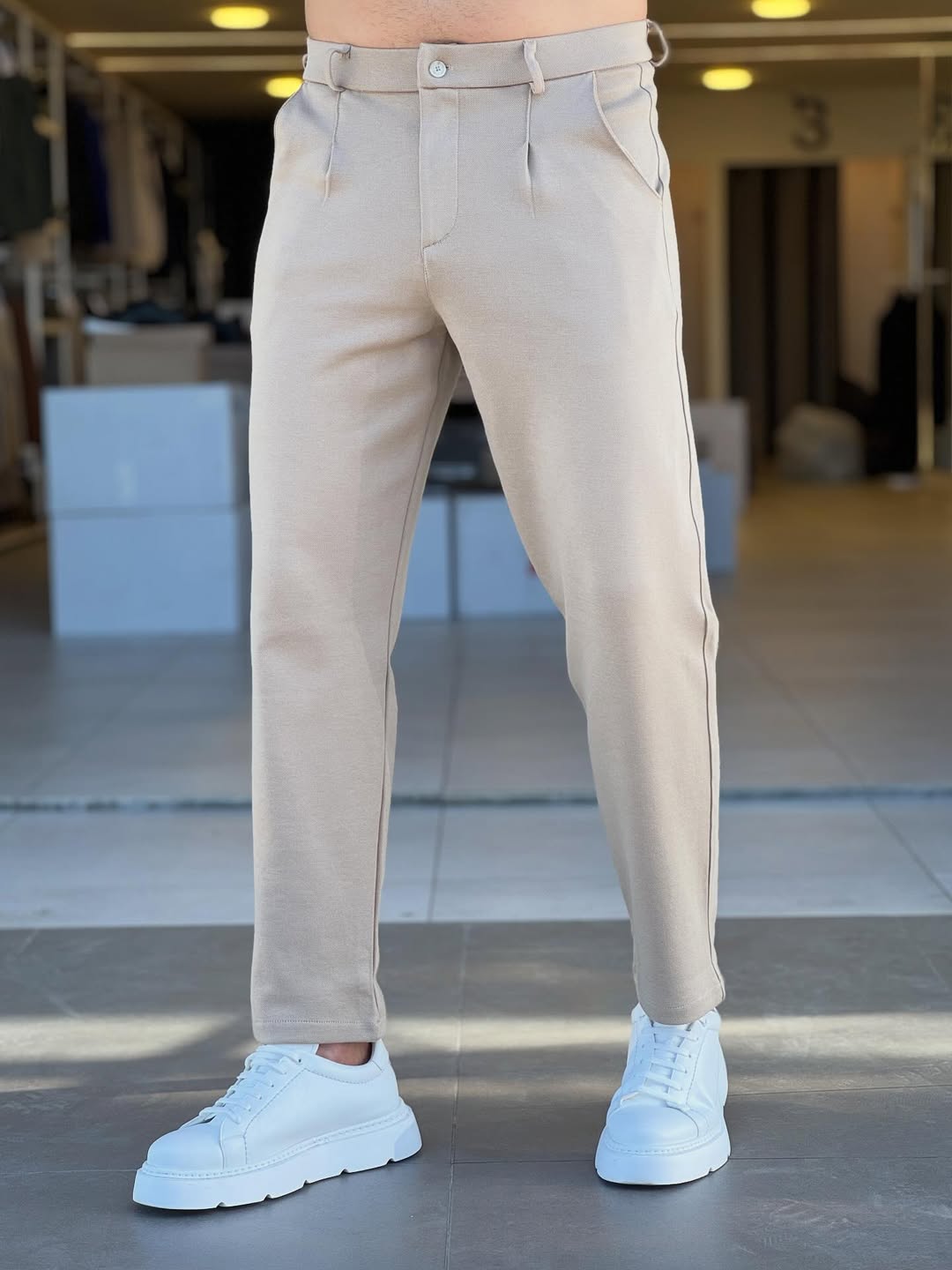 Premium Tailored Comfort Trousers Beige