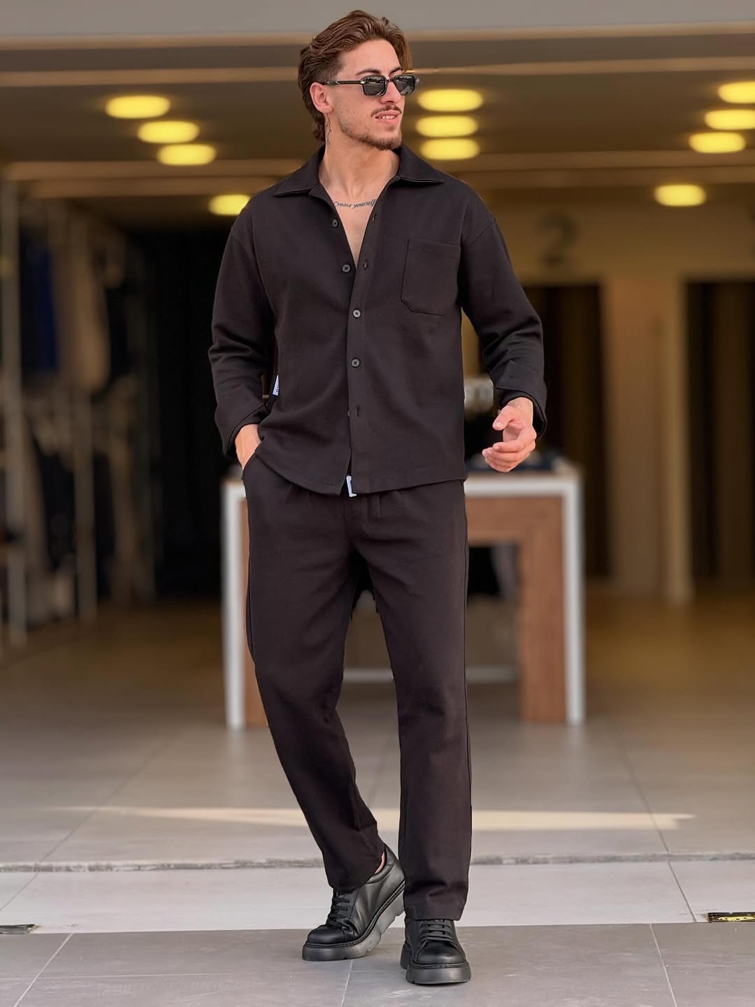 Men's Premium Winter Fleece Tracksuit Black