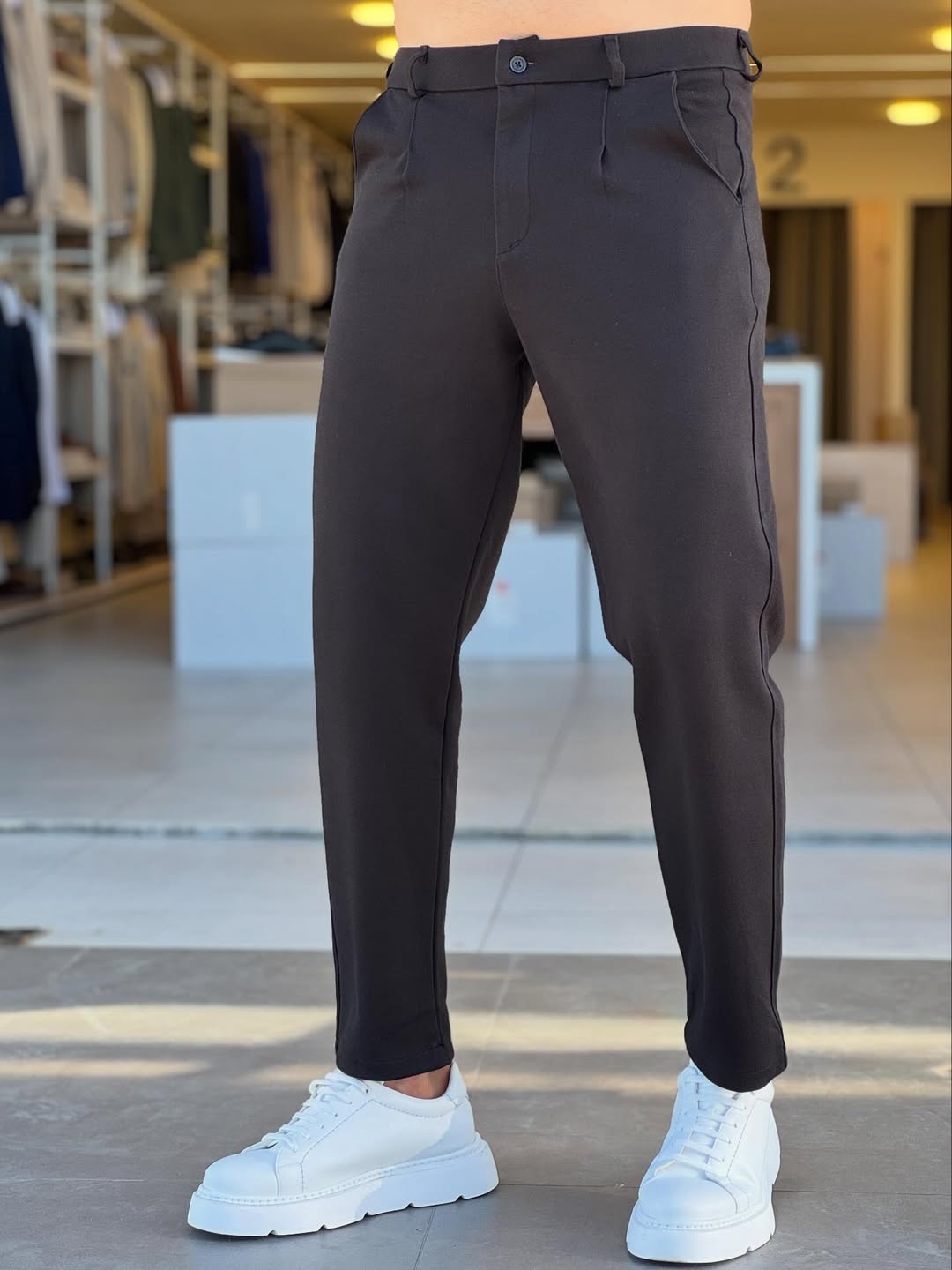 Premium Tailored Comfort Trousers Dark Brown